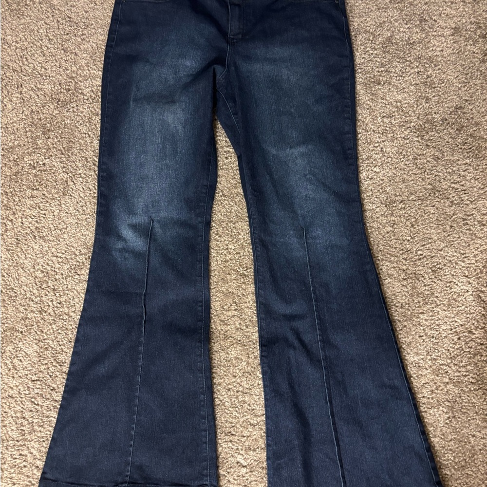 1822 Denim Blue Flare Wide Leg Jeans